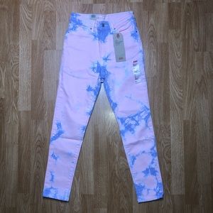 Levi's 721 High Rise Skinny Pink Blue Tie Dye Jeans Womens 4 / 27 Gender Reveal